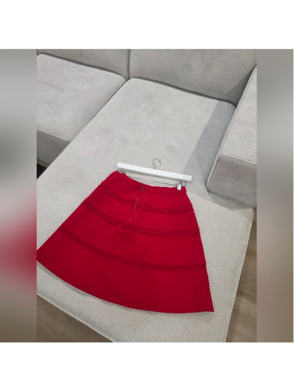 Pink Tartan Red Structured Skirt – Size 6 - Picture 8 of 12